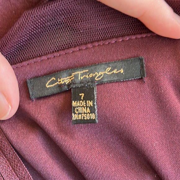 🌅FORMAL PROM DRESS Burgundy/Gold Lace Beaded Tulle-Gem Embroidered Dress•Size 7 - Picture 11 of 11